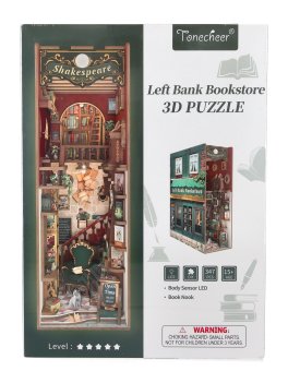 Puzzle in Legno 3D Book Nook Kit - Left Bank Bookstore - 2