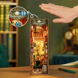Puzzle in Legno 3D Book Nook Kit - Left Bank Bookstore - 5