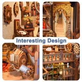 Puzzle in Legno 3D Book Nook Kit - Leonardo Da Vinci - 6