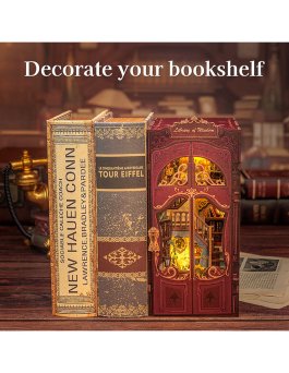 Puzzle in Legno 3D Book Nook Kit - Library of Wisdom - 6