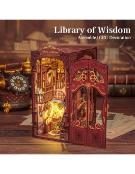 Puzzle in Legno 3D Book Nook Kit - Library of Wisdom - 7