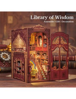 Puzzle in Legno 3D Book Nook Kit - Library of Wisdom - 8