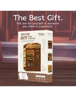Puzzle in Legno 3D Book Nook Kit - Memories Music Bookshop - 12