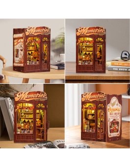 Puzzle in Legno 3D Book Nook Kit - Memories Music Bookshop - 13