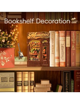Puzzle in Legno 3D Book Nook Kit - Memories Music Bookshop - 15