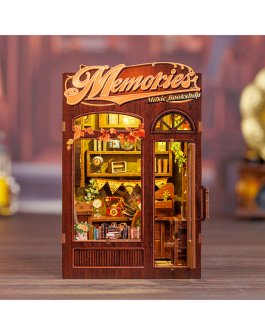 Puzzle in Legno 3D Book Nook Kit - Memories Music Bookshop - 4