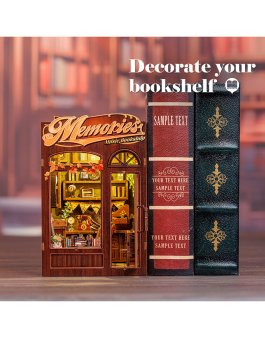 Puzzle in Legno 3D Book Nook Kit - Memories Music Bookshop - 8