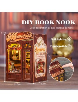 Puzzle in Legno 3D Book Nook Kit - Memories Music Bookshop - 9