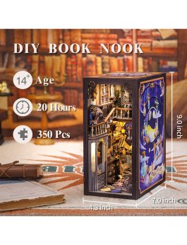 Puzzle in Legno 3D Book Nook Kit - Nebula Common Room - 13