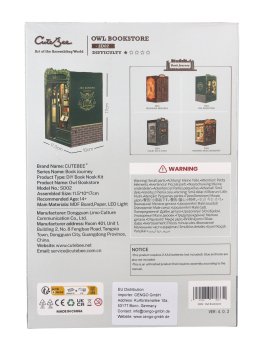 Puzzle in Legno 3D Book Nook Kit - Owl Bookstore - 3