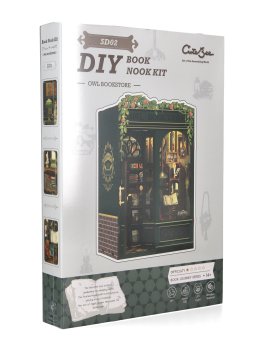 Puzzle in Legno 3D Book Nook Kit - Owl Bookstore - 1