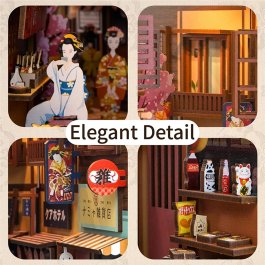 Puzzle in Legno 3D Book Nook Kit - The Japanese Grocery Store - 6