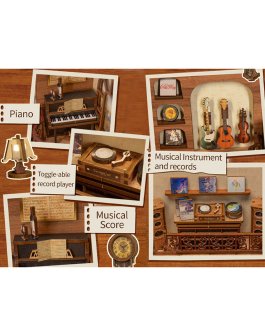 Puzzle in Legno 3D Book Nook Kit  - The Secret Rhythm - 9