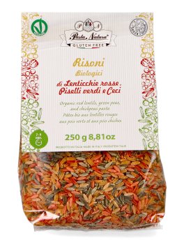 Risoni Biologici di Lenticchie Rosse, Piselli Verdi e Ceci - 1