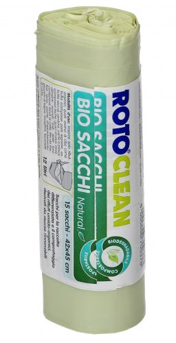 Rotoclean "Bio Sacchi Natural" - 15 Sacchi per la Spazzatura Biodegradabili - 2