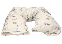 Rotolone per Allattamento in Miglio con Federa Asportabile - Bianco con Disegni