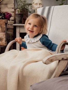 Salopette Bimba in Cotone Pima Organico - Grigio Perla - 5