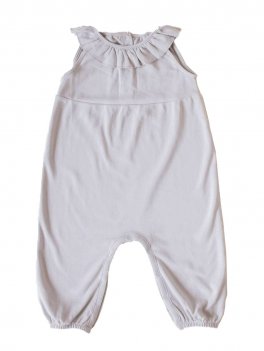 Salopette Bimba in Cotone Pima Organico - Grigio Perla - 1