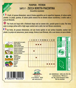 Sap217 - Semi di Zucca Beretta Piacentina - 4 g - 3