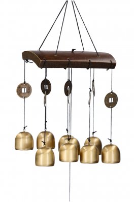 Scaccia Spiriti Feng Shui in Bronzo - 9 Campanelle - 2
