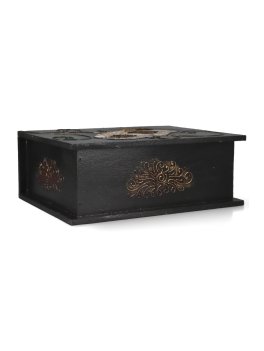 Scatola Cofanetto in Legno con Farfalla - Nero - 1