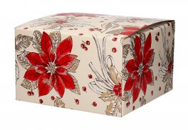 Scatola Natalizia Vuota - Fiore stella di Natale - piccola e bassa