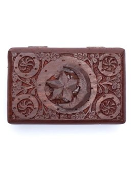 Scatola per Tarocchi in Legno Stella e Luna - 4