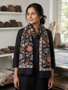 Scialle in Cotone Stampa a Mano Blockprint - 4