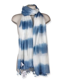 Sciarpa Foulard in Cotone con Stampa Tie-Dye - 1