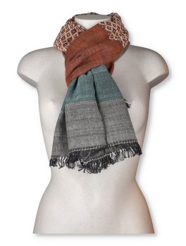 Sciarpa in Cotone Jacquard - Motivo a Nido D'Ape - 4