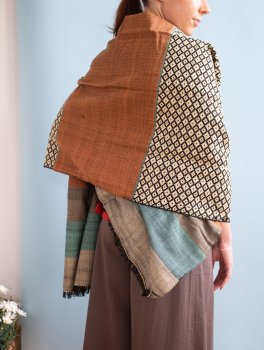 Sciarpa in Cotone Jacquard - Motivo a Nido D'Ape - 6