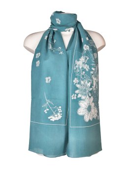 Sciarpa in Cotone Stampato Fiori di Campo - 1