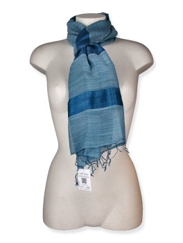 Sciarpa Seta e Cotone a Strisce - 2