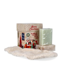 Scrigno Dolce Abbraccio - Saponi Artigianali Lavanda e Fico  + Guanto in Cotone - 1