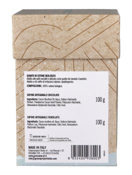 Scrigno "Snowball" con Saponi Artigianali Cioccolato e Fiordilatte + Guanto in Cotone - 3