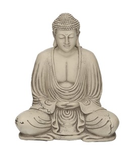Statuetta Buddha Seduto - Finitura Grigia
