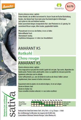 Semi di Cavolo Viola "Amarant" Ks - 1