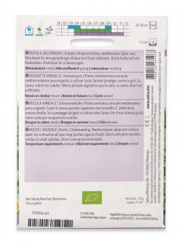 Semi di Erbe Aromatiche Bio - Rucola Annuale - 2