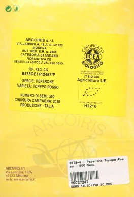 Semi di Peperone Topepo Rosso - 500 Semi - B578-4 - 4