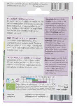 Semi di Trio di Basilico - 5 Dischetti Preseminati - 3