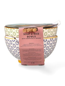 Set 2 Ciotole per Zuppa e Riso con Bacchette - 2