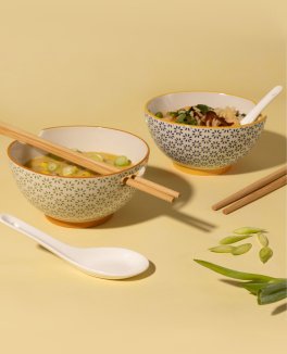 Set 2 Ciotole per Zuppa e Riso con Bacchette - 9