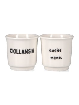 Set 2 Tazzine da Caffè in Ceramica Ironiche "Soorprendimi" - Ciollansia - Anche Meno - 1