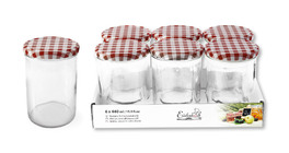 Set 6 Vasetti Dritti - Coperchio Bianco Rosso - 2