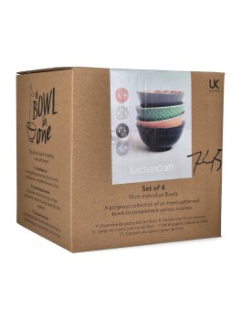Set di 4 Ciotole in Gress Smaltato "Tinta Unita" - 5
