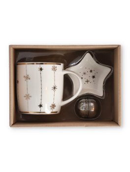 Set Fiocco di Neve Oro con Piatto Stella e Infusore - 2