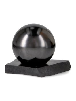 Sfera di Shungite Lucida con Supporto - 2