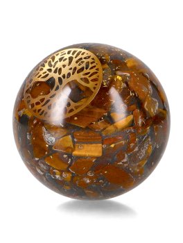 Sfera Orgonite e Occhio di Tigre -  Albero della Vita - 2