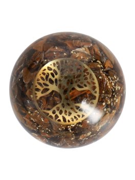 Sfera Orgonite e Occhio di Tigre -  Albero della Vita - 3