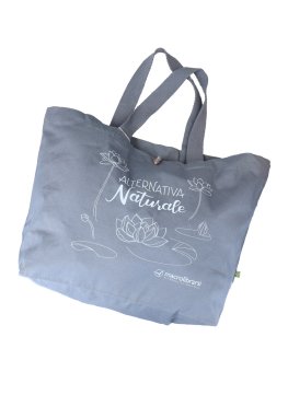 Shopping Bag in Cotone con Fiore di Loto - 2